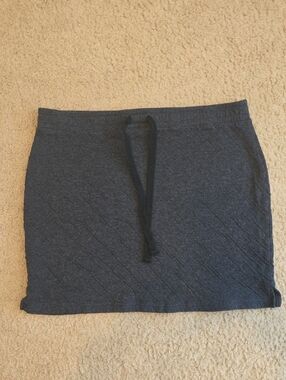 LOFT Lounge Charcoal Knit Drawstring Mini Skirt